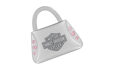 Harley-Davidson Pink Crystal Purse Shaped Metal Key Chain