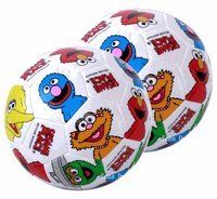 Sesame Street Soccer ball - 4in Elmo & friends soft vinyl ball (2pcs)