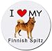 I Love My Finnish Spitz Round Mouse Pad