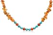 Sterling Silver Carnelian & Turquoise Necklace, 16-18"