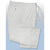 Cubavera Men's Plain Front Drawstring Waistband Linen Rayon Blend Pants in Bright White - L