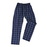 French (Royal) blue white plaid check flannel cotton tie cord pants unisex available in 5 adult sizes S to XXL