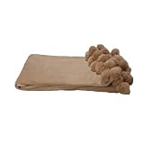 Scene Weaver Delight 50 by 70-Inch Pom-pon Throw, Pine Nut