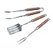 Char-Broil Rosado Grill Cutlery Set 3 Pieces Rosewood Stainless Steel w/Tong Spatula Fork