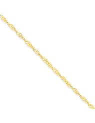 1.7mm, 14 Karat Yellow Gold, Singapore Chain - 16 inch