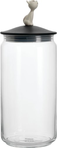 Alessi AMMI22 B Mi&ograve;Jar, Beh&auml;lter f&uuml;r Katzenfutter aus Glas mit Deckel aus thermoplastische Preisvergleich