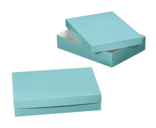 Dress My Cupcake Cupcake Box with Holder for 24 Standard Cupcakes, Tiffany Blue/White, Set of 100