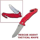 Rescue Agent Knife with J Hook (Red)