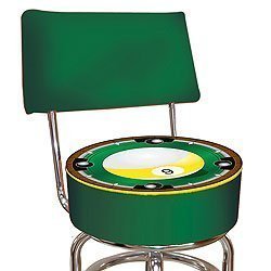 Nine Ball Padded Bar Stool with Back - Game Room Products > Pub Stools > Pool Theme