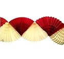 F&auml;cher "bordo-creme" Papiergirlande - L&auml;nge 3m Girlande Partydeko, Hochzeit