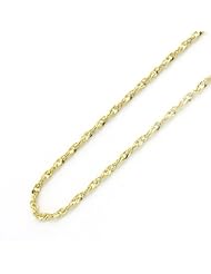 14K Gold 1.2mm Italian Singapore Chain Necklaces ( Available Length 16", 18", 20", 22", 24")