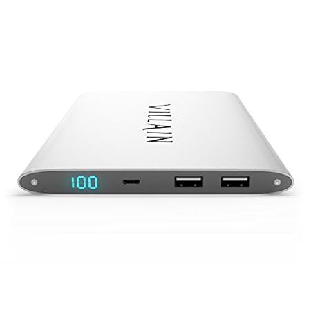 Villain® - Portable Charger 20000mAh - Dual USB Port to Charge 2 Devices Simultaneously - Ultra Slim Power Bank for iPhone, iPad Mini, Samsung Galaxy, Nexus, HTC, Tablets