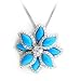 Sterling Silver Pendants with Clear CZ/Synthetic Turquoise