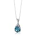 PEORA Refined Class 2.25 carats Round Shape Sterling Silver London Blue Topaz Pendant