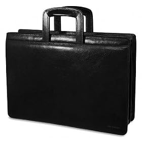 Jack Georges Sienna Black Briefcase Double Gusset Top Zip - JG-BK7222