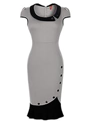 Polyester/Rayon/Spandex Vintage Cap Sleeves Scoop Neck Cocktail Evening Dress/Bridesmaid Dress/Wedding Party Dress 