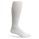 Truform 15-20 Over the Calf Athletic Sock, White, Large (Pack of 2)
