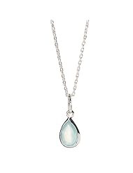 Aqua Chalcedony And Sterling Silver Pendulum Necklace