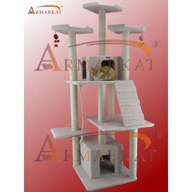 B8201 Ivory Pet Furniture 12-level Tower Cat Tree Condo