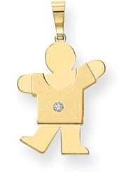 14k AA Diamond Kid Pendant Diamond quality AA (I1 clarity, G-I color)