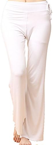 Ubon Fashion Women's Slimming Bootleg Flare Modal Yoga Pants (White,XL)