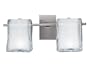 Eglo  85086A Bogota, Nickel & Satin/Frosted & Clear, 2-Light Wall Light Fixture