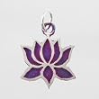 Small Lotus Flower Pendant with Patina Finish in Sterling Silver,#9107