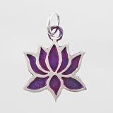 Sterling Silver Lotus Flower Pendant with Patina Finish, #9107