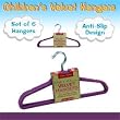 Set of 6 Children's Velvet Hangers - GRAPE - Home and Garden > Organization