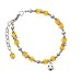 Mini Enamel Soccerball Yellow Czech Glass Beaded Charm Bracelet [Jewelry]