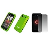EMPIRE Neon Green Rubberized Hard Case Cover + Screen Protector for Verizon ....