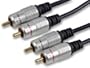 Pure OFC HQ 2 x RCA Phono Plugs to Plugs Stereo Audio Cable Gold 50cm