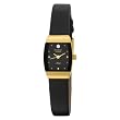 Armitron Women's 753594BKBK NOW Diamond Accented Gold-Tone Black Leather Dress Watch