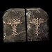 Bey-Berk Green Marbel & Gold Medical Bookends