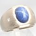 An Estate 10K White Gold Lab Created Sapphire & Diamond Ring, Circa 1970