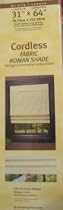 Cordless Fabric Roman Shades 31x64 Natural