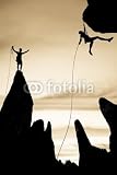 Wallmonkeys Peel and Stick Wall Decals - Team of Rock Climbers on the Summit. - 24