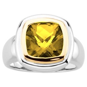 14K Two-Tone Gold Citrine Ring