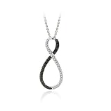 31sFZmsN2jL. SL160  Sterling Silver .16CT TDW Black Diamond Infinity Pendant