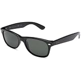 Ray-Ban RB2132P New Wayfarer Polarized Sunglasses,Black Frame/1.8 Grey Gradient Lens,52 mm
