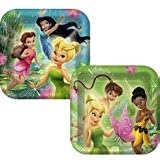 Disney Fairies Tinkerbell Party Square Dinner Plates