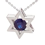 14K 1.00 CTW Sapphire Religious Star of David Pendant