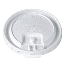 Solo LX2SBR-00100 Translucent Polystyrene Trophy Lift and Lock Tab Lid With Straw Slot for 32 oz Hot Cup (Case of 2000)