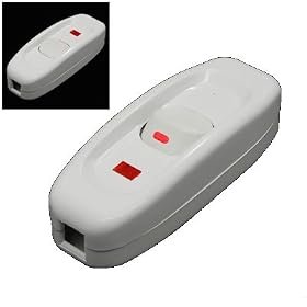 Compact White Plastic In-line Cord Light Lamp Switch