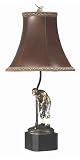 Golf lamp with leatherette shade - Antique Bronze