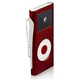 iSkin Aluminum-on-Silicone Case with Clip for iPod nano 2G (Red/Clear)