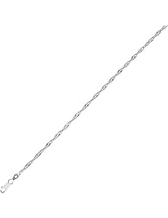 sterling silver rhodium plated 18" 2.8mm polish diamond cut singapore chain with pear shape clasp 18 inches long