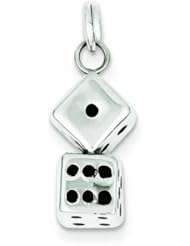 Sterling Silver Dice Charm Gambling Jewelry Jewelry