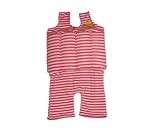 Short John style FloatSuit with adjustable buoyancy: red & pink stripe: 1-2 years