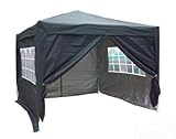 Quictent 10'x10' Black Ez Set Pop up Party Tent Canopy Gazebo Marquee with Sidewalls
